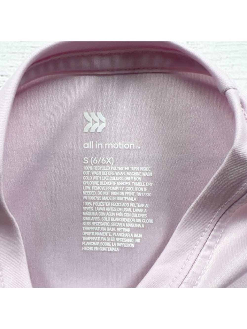 All In Motion Team Is Family Short Sleeve Pink Shirt S 6-6X - Picture 2 of 3